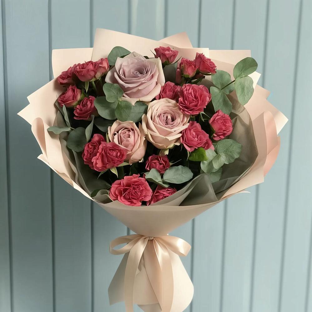 Букет цветов из: Гвоздики и Розы в Любохне
