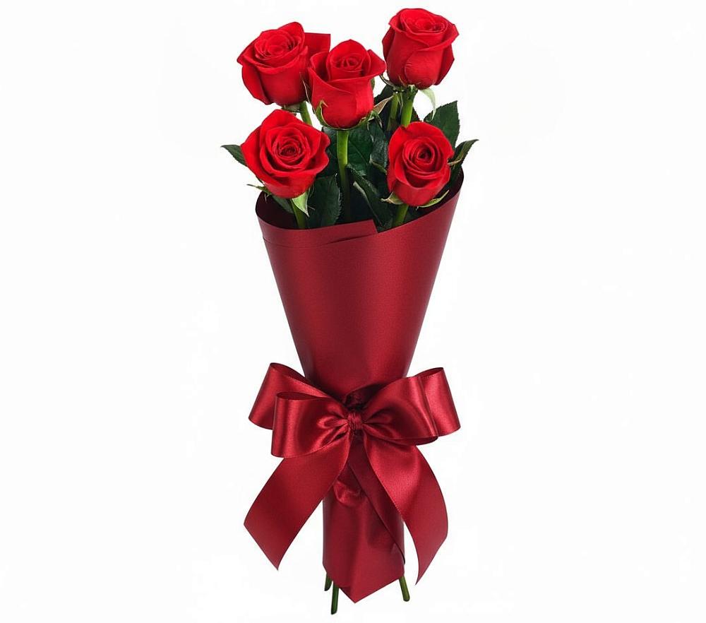 Букет 5 Красных роз Эдлесс Лав в Любохне