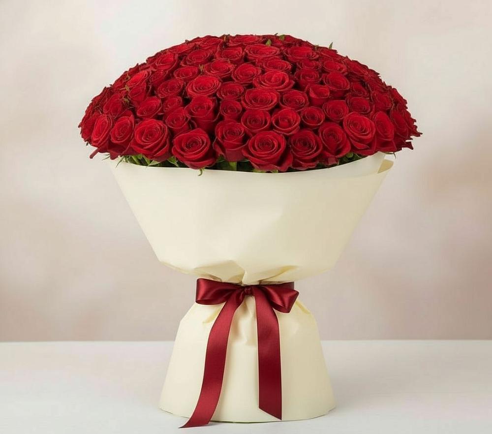Букет 101 Красная роза Милано в Любохне