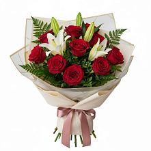 Букет цветов из:  Лилии и Розы #REPLACE_PRED# Любохне