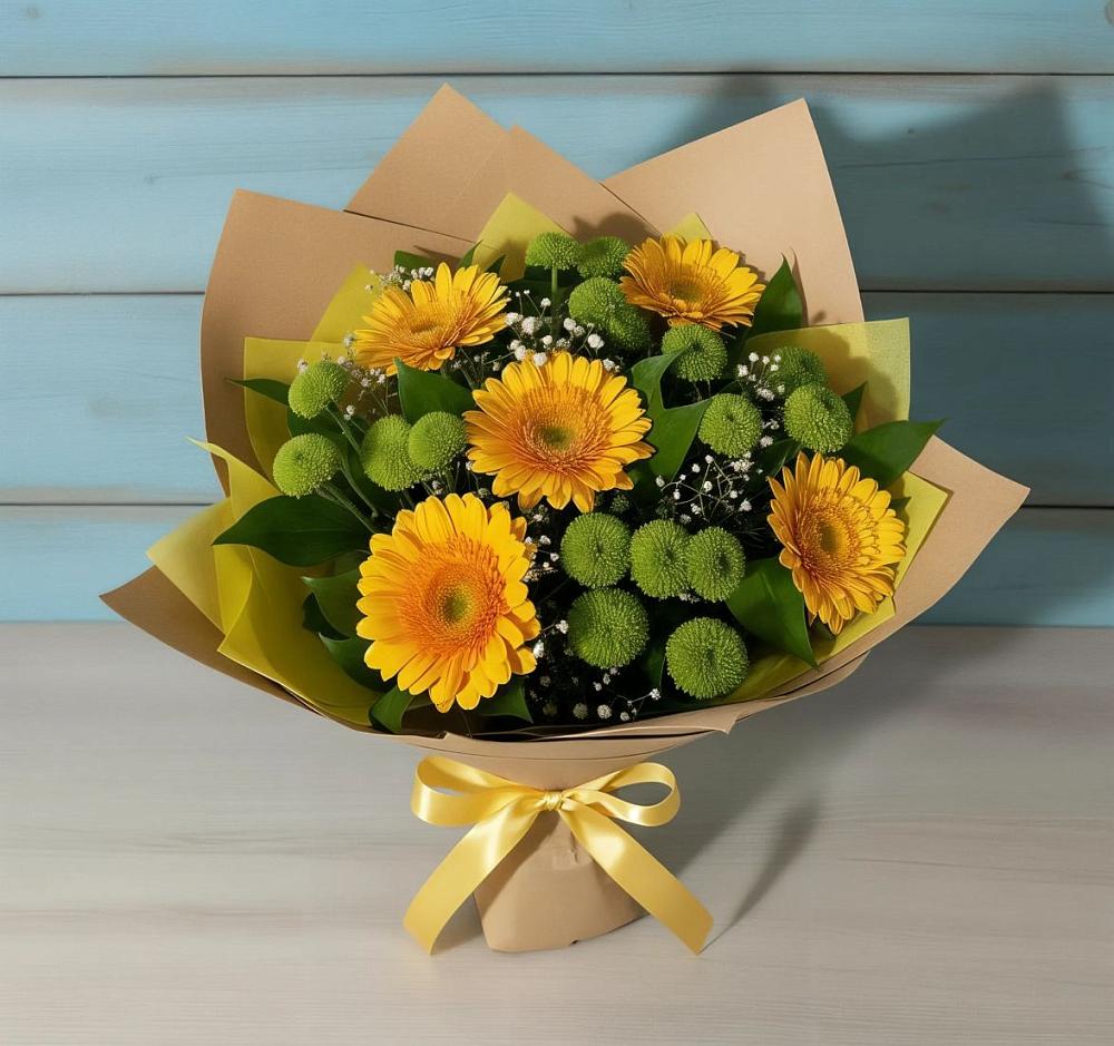 Букет цветов из: Герберы и Хризантемы в Любохне