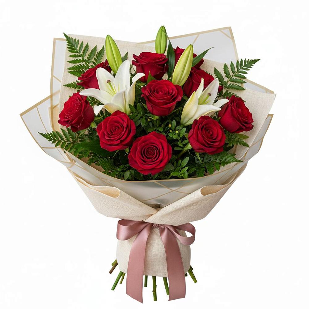 Букет цветов из: Лилии и Розы в Любохне