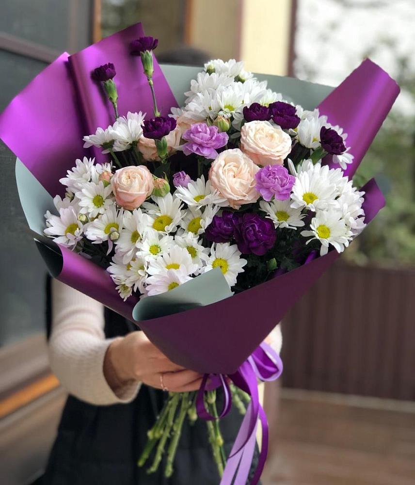 Букет цветов из: Хризантемы, Гвоздики и Розы в Любохне