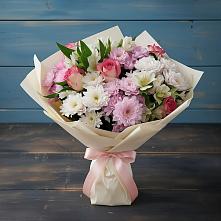 Букет цветов из:  Хризантемы, Альстромерии и Розы в Любохне