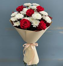 Букет цветов из:  Розы и Хризантемы в Любохне