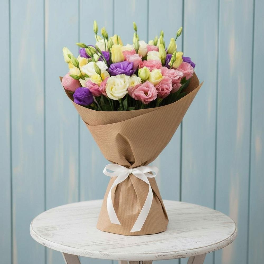 Букет цветов из: Лизиантусы в Любохне