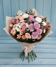 Букет цветов из:  Хризантемы, Розы и Альстромерии в Любохне