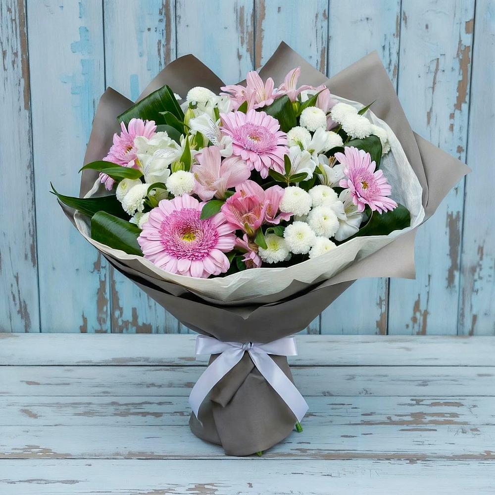 Букет цветов из: Герберы, Альстромерии и Хризантемы в Любохне