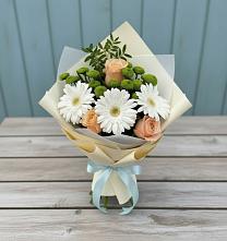Букет цветов из:  Герберы, Розы и Хризантемы #REPLACE_PRED# Любохне