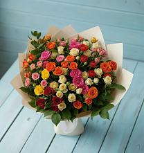Букет Микс из разноцветных кустовых роз #REPLACE_PRED# Любохне