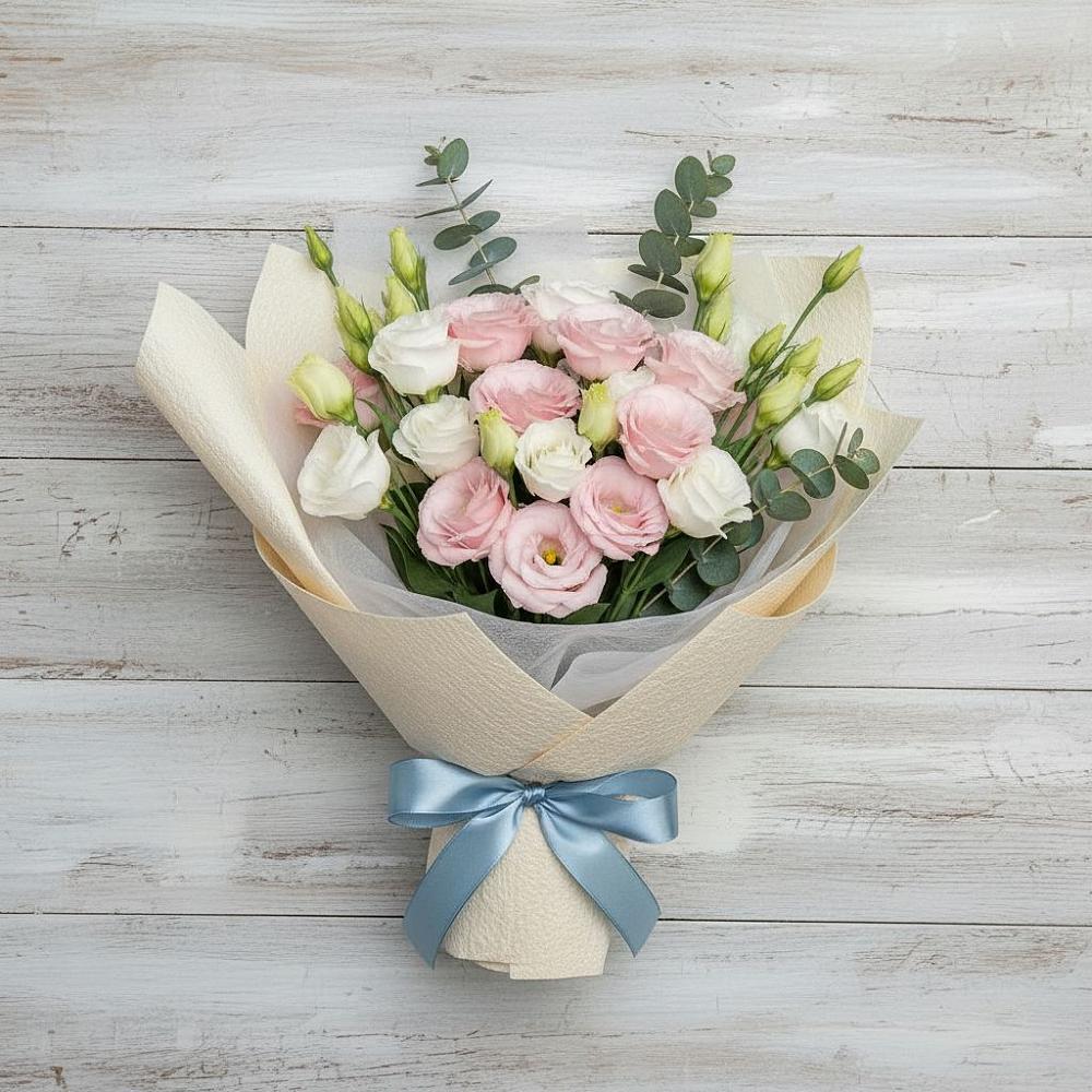 Букет цветов из: Лизиантусы в Любохне